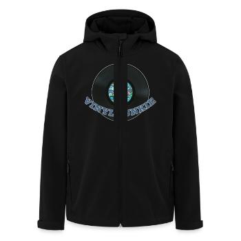 Drogué de vinyle - Veste softshell homme en polyester recyclé Stanley/Stella - noir - Devant - AI Model Male 185 light (185cm)