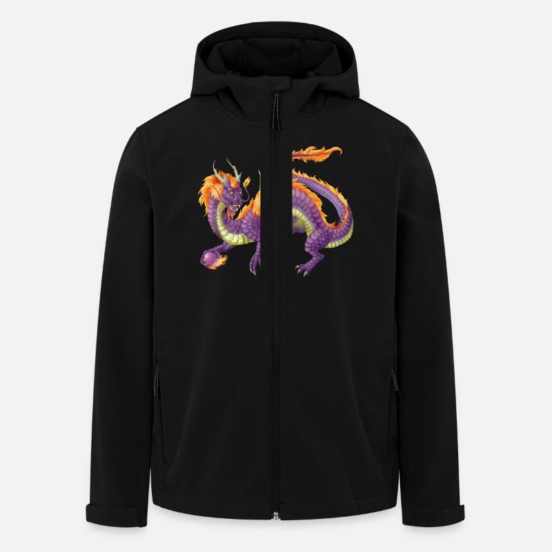 Asian Dragon violet - Veste softshell homme en polyester recyclé Stanley/Stella - noir