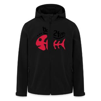 born_2_fish_red_f2 - Veste softshell homme en polyester recyclé Stanley/Stella - noir - Devant - AI Model Male 185 light (185cm)