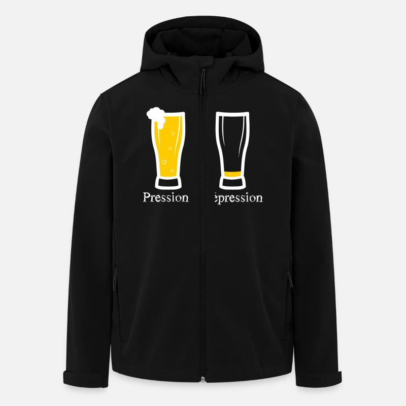 pression - depression - bière - Veste softshell homme en polyester recyclé Stanley/Stella - noir