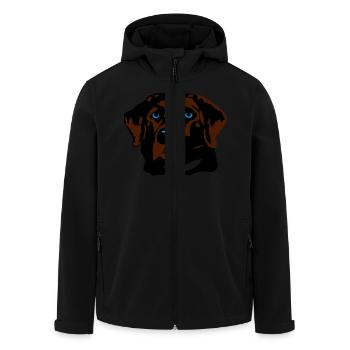 Labrador braun, blond oder schwarz - Recycelte Männer Softshell-Jacke von Stanley/Stella - Schwarz - Vorne - AI Model Male 185 light (185cm)