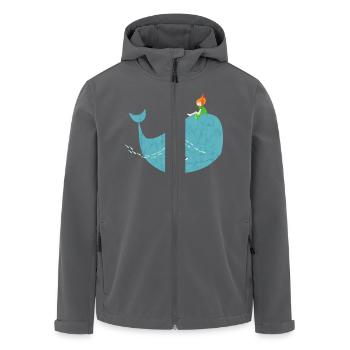 Lustiger fröhllcher Wal für tierliebe Mädchen - Recycelte Männer Softshell-Jacke von Stanley/Stella - Schwarz - Vorne - AI Model Male 185 light (185cm)