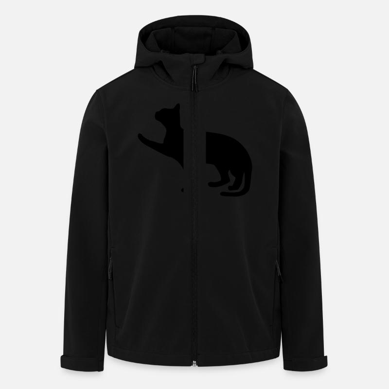 Katze - Recycelte Männer Softshell-Jacke von Stanley/Stella - Schwarz