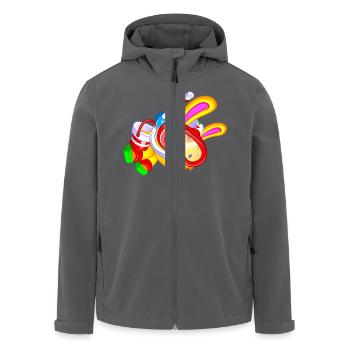 lapin plage kawaii nageur - Veste softshell homme en polyester recyclé Stanley/Stella - noir - Devant - AI Model Male 185 light (185cm)
