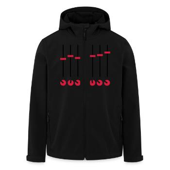 mixing_f2 - Men’s Recycled Softshell Jacket by Stanley/Stella - black - Front - AI Model Male 185 light (185cm)