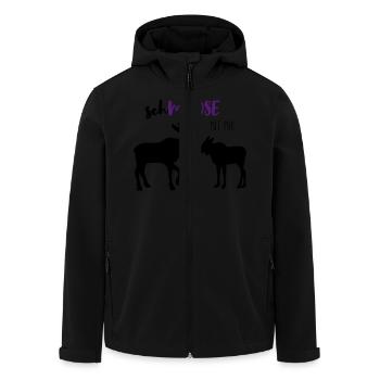 Moose Love - Recycelte Männer Softshell-Jacke von Stanley/Stella - Schwarz - Vorne - AI Model Male 185 light (185cm)