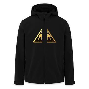 Œil qui voit tout dans le triangle - pyramide - Veste softshell homme en polyester recyclé Stanley/Stella - noir - Devant - AI Model Male 185 light (185cm)