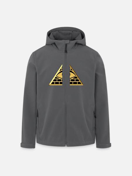 Allseende ögat i triangeln - pyramid - Softshelljacka herr i återvunnen polyester Stanley/Stella - svart