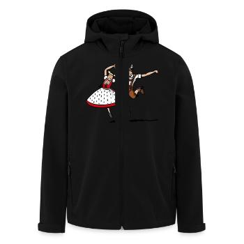 Jumping Bavarian Dancer Couple - Recycelte Männer Softshell-Jacke von Stanley/Stella - Schwarz - Vorne - AI Model Male 185 light (185cm)