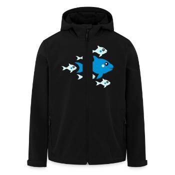 Cute Fish Babys And Mother - Recycelte Männer Softshell-Jacke von Stanley/Stella - Schwarz - Vorne - AI Model Male 185 light (185cm)