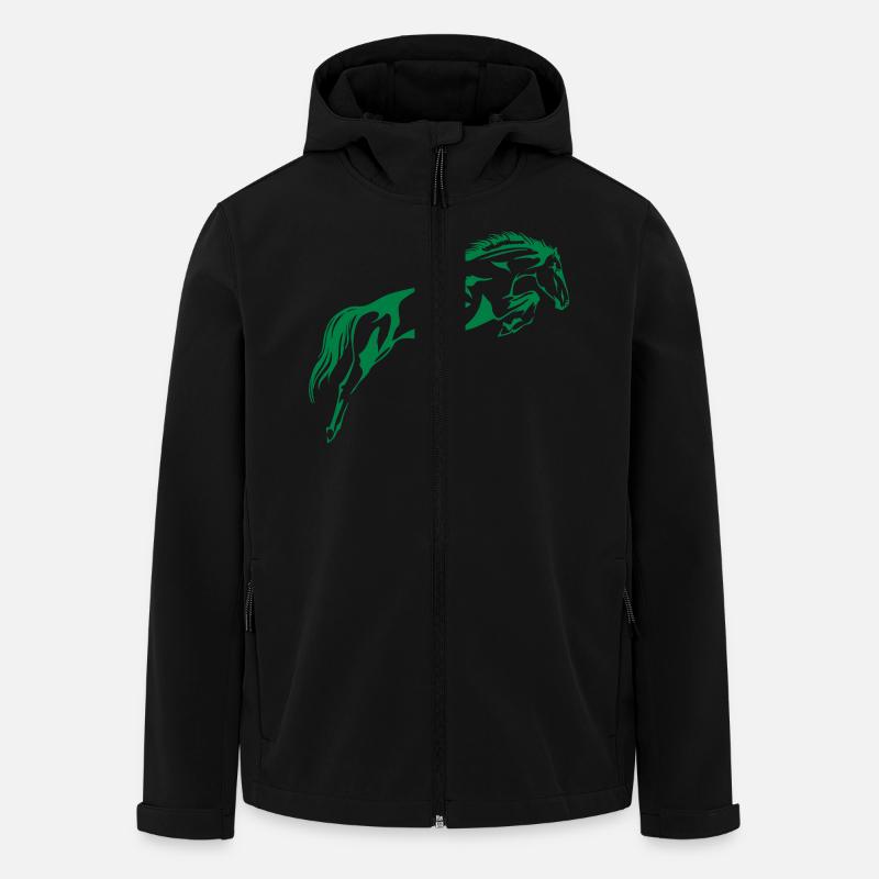 Springpferd - Recycelte Männer Softshell-Jacke von Stanley/Stella - Schwarz