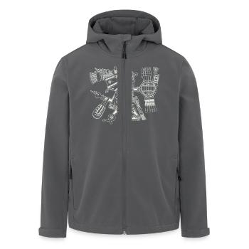 Maya God, Mexico, Warrior, DD - Veste softshell homme en polyester recyclé Stanley/Stella - noir - Devant - AI Model Male 185 light (185cm)