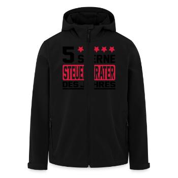 tax consultant - Men’s Recycled Softshell Jacket by Stanley/Stella - black - Front - AI Model Male 185 light (185cm)