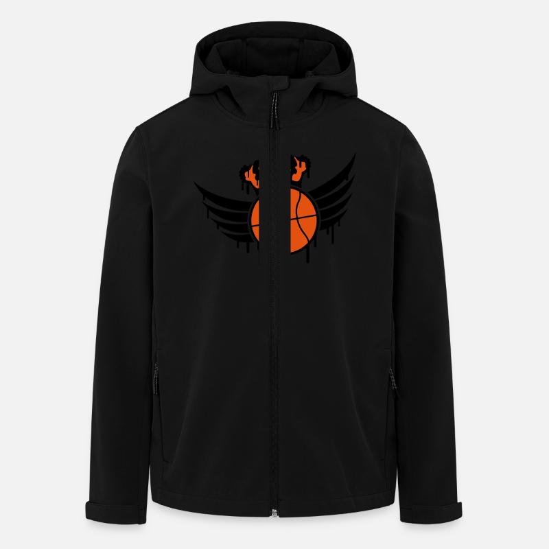 Basketball Blazon Logo Graffiti - Men’s Recycled Softshell Jacket by Stanley/Stella - black