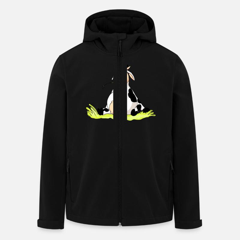 Sitting Cow - Recycelte Männer Softshell-Jacke von Stanley/Stella - Schwarz