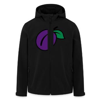 Plum - Men’s Recycled Softshell Jacket by Stanley/Stella - black - Front - AI Model Male 185 light (185cm)