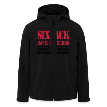 Sixpack Bier Bauch Muskel Body Builder Figur - Recycelte Männer Softshell-Jacke von Stanley/Stella - Schwarz - Vorne - AI Model Male 185 light (185cm)