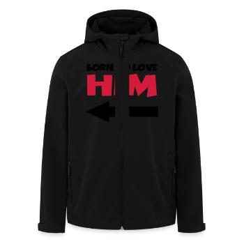 Born to love him - Men’s Recycled Softshell Jacket by Stanley/Stella - black - Front - AI Model Male 185 light (185cm)