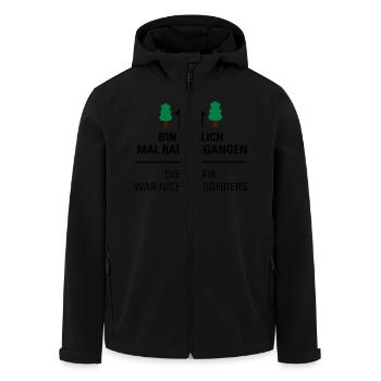 Bin Neulich Mal Rausgegangen... - Recycelte Männer Softshell-Jacke von Stanley/Stella - Schwarz - Vorne - AI Model Male 185 light (185cm)
