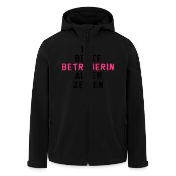 Betreuer Betreuerin Gruppenleiter Kind Gastgeber - Recycelte Männer Softshell-Jacke von Stanley/Stella - Schwarz - Vorne - AI Model Male 185 light (185cm)