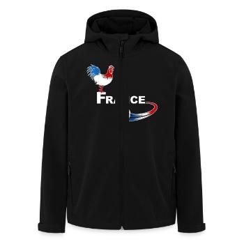 football france 08 - Veste softshell homme en polyester recyclé Stanley/Stella - noir - Devant - AI Model Male 185 light (185cm)