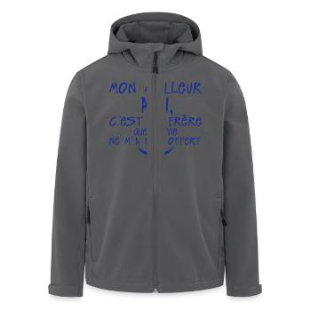 meilleur ami frere vie offert citation - Veste softshell homme en polyester recyclé Stanley/Stella - noir - Devant - AI Model Male 185 light (185cm)