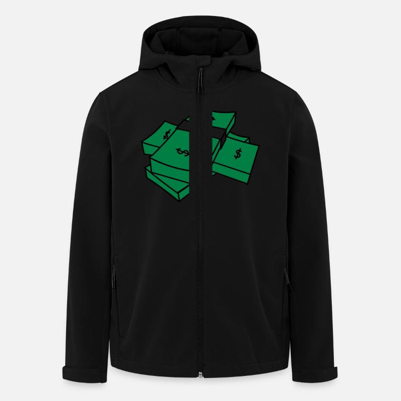 billets de banque - Veste softshell homme en polyester recyclé Stanley/Stella - noir