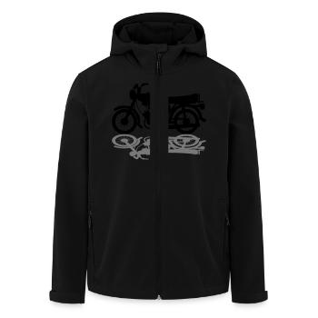 Fahrzeug - Simson - Recycelte Männer Softshell-Jacke von Stanley/Stella - Schwarz - Vorne - AI Model Male 185 light (185cm)