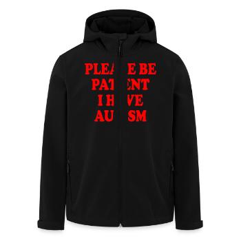 please be patient i have autism - Recycelte Männer Softshell-Jacke von Stanley/Stella - Schwarz - Vorne - AI Model Male 185 light (185cm)