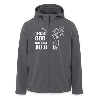 Focus and technique in Jiu Jitsu - Men’s Recycled Softshell Jacket by Stanley/Stella - black - Front - AI Model Male 185 light (185cm)