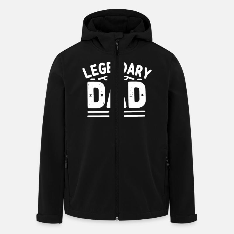 Papa légendaire - Veste softshell homme en polyester recyclé Stanley/Stella - noir