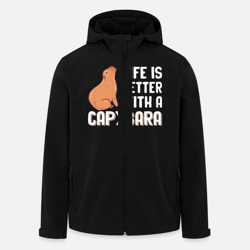 Capybara - Recycelte Männer Softshell-Jacke von Stanley/Stella - Schwarz
