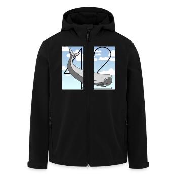 H2G2 Fan Art. Pottwal und Petunie fallen. 42 - Recycelte Männer Softshell-Jacke von Stanley/Stella - Schwarz - Vorne - AI Model Male 185 light (185cm)