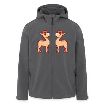 Kamel Paar Liebe Valentinstag - Recycelte Männer Softshell-Jacke von Stanley/Stella - Schwarz - Vorne - AI Model Male 185 light (185cm)