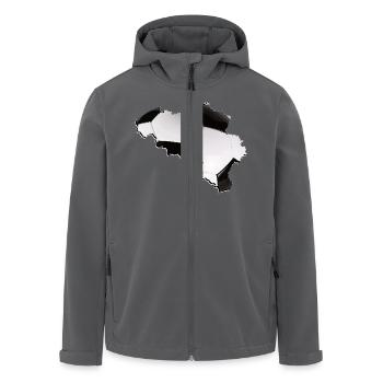 Belgique Carte Cadres Real Football - Veste softshell homme en polyester recyclé Stanley/Stella - noir - Devant - AI Model Male 185 light (185cm)