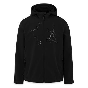 Carte du Kosovo en tant que Outline XK - Veste softshell homme en polyester recyclé Stanley/Stella - noir - Devant - AI Model Male 185 light (185cm)