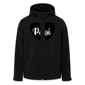 Papa Papi Vater Tochter Sohn Vatertag Männer Shirt - Recycelte Männer Softshell-Jacke von Stanley/Stella - Schwarz - Vorne - AI Model Male 185 light (185cm)