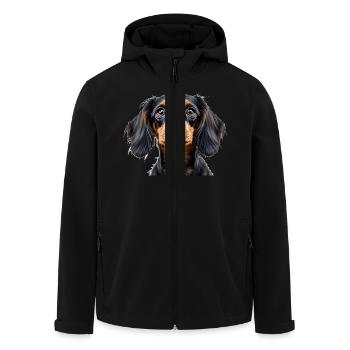 Dachshund dog portrait loyal pets animals snout - Recycelte Männer Softshell-Jacke von Stanley/Stella - Schwarz - Vorne - AI Model Male 185 light (185cm)