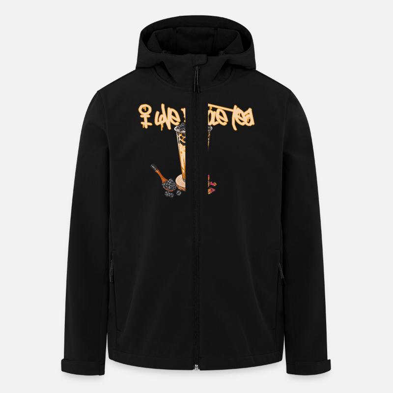 Bubble Tea // Illustration - Men’s Recycled Softshell Jacket by Stanley/Stella - black