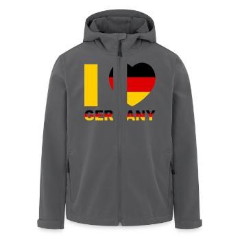 I Love Germany Flag Heart - Men’s Recycled Softshell Jacket by Stanley/Stella - black - Front - AI Model Male 185 light (185cm)