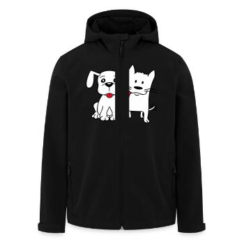 Hund Katze Zwei Freunde Team Kätzchen 2 Duo Crew - Recycelte Männer Softshell-Jacke von Stanley/Stella - Schwarz - Vorne - AI Model Male 185 light (185cm)