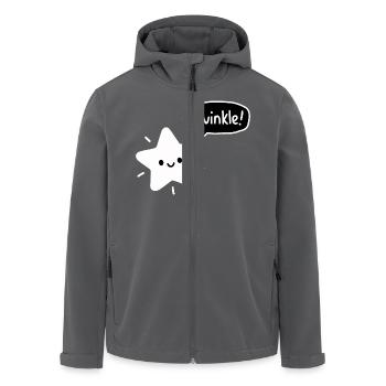 Twinkle! - Cute Star Kawaii - Men’s Recycled Softshell Jacket by Stanley/Stella - black - Front - AI Model Male 185 light (185cm)