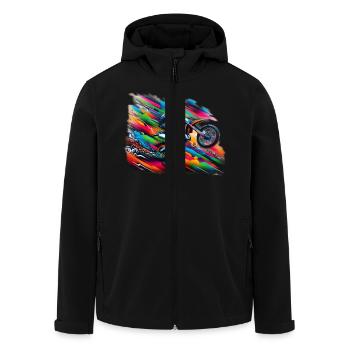 Motorrad motorcycle motocross - Recycelte Männer Softshell-Jacke von Stanley/Stella - Schwarz - Vorne - AI Model Male 185 light (185cm)