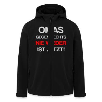 Omas gegen rechts - Recycelte Männer Softshell-Jacke von Stanley/Stella - Schwarz - Vorne - AI Model Male 185 light (185cm)