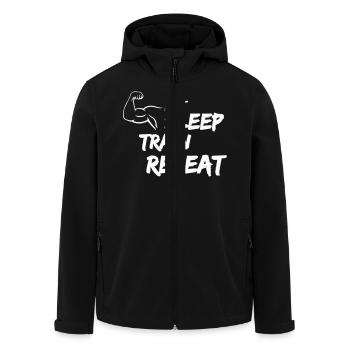 eat sleep train repeat - Recycelte Männer Softshell-Jacke von Stanley/Stella - Schwarz - Vorne - AI Model Male 185 light (185cm)