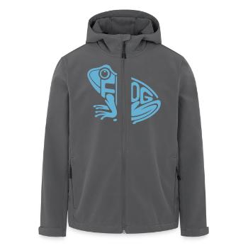 Verspielte Frosch-Typografie - Recycelte Männer Softshell-Jacke von Stanley/Stella - Schwarz - Vorne - AI Model Male 185 light (185cm)