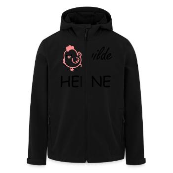 wild hen - Men’s Recycled Softshell Jacket by Stanley/Stella - black - Front - AI Model Male 185 light (185cm)