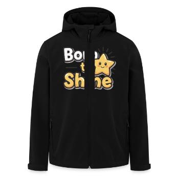 Born to Shine – Strahlender Stern - Recycelte Männer Softshell-Jacke von Stanley/Stella - Schwarz - Vorne - AI Model Male 185 light (185cm)