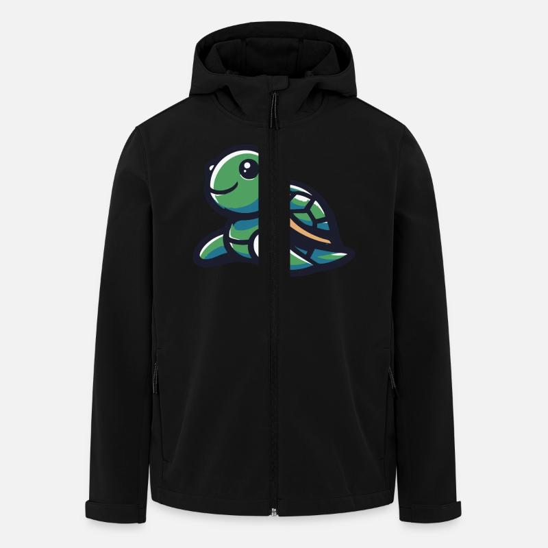 Cute Smiling Turtle - Men’s Recycled Softshell Jacket by Stanley/Stella - black