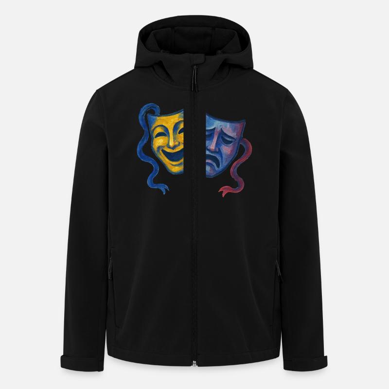 Théâtre Comédie Tragédie Masques - Veste softshell homme en polyester recyclé Stanley/Stella - noir